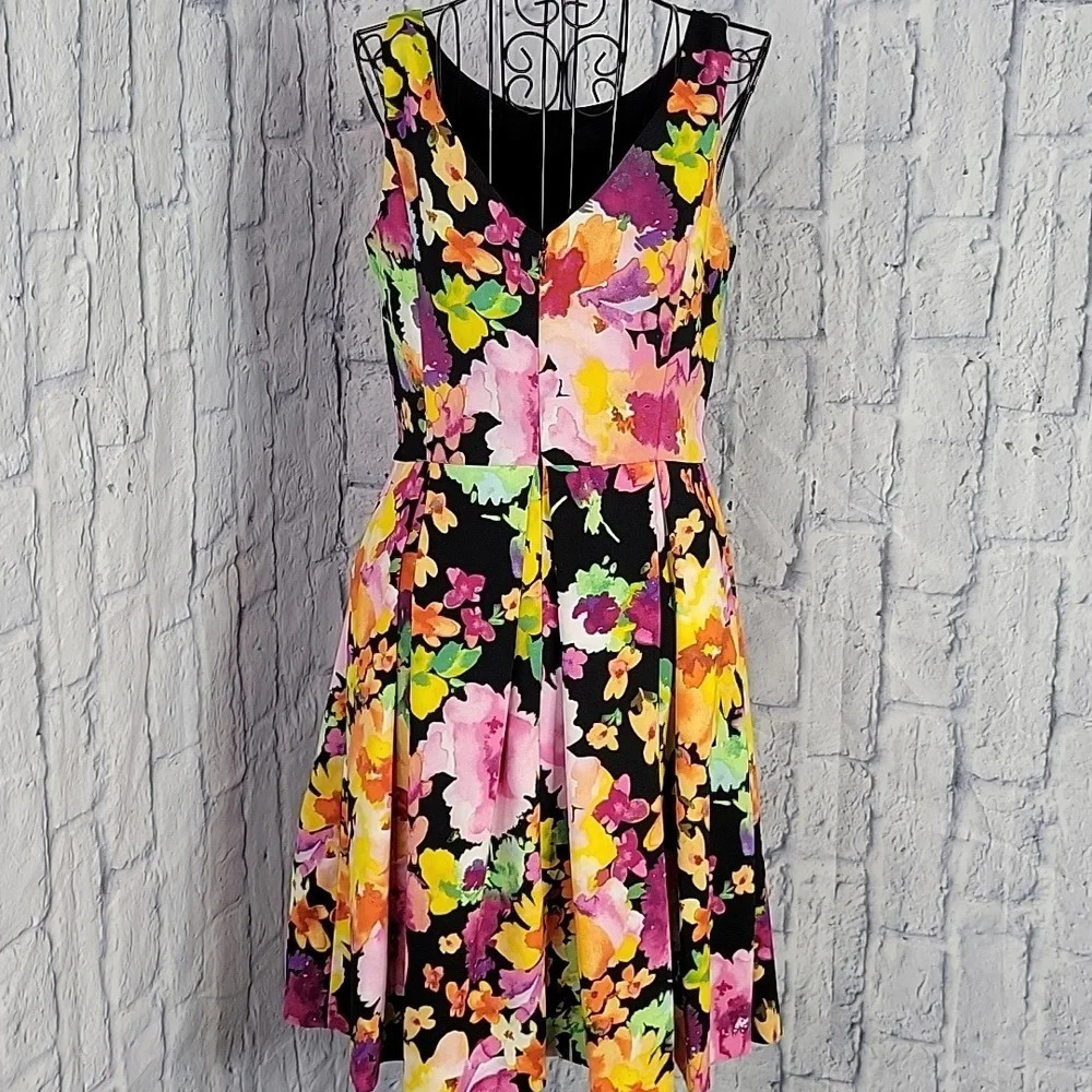 THE LIMITED Multicolored Floral Sleeveless Dress Size 4 - Picture 6 of 8